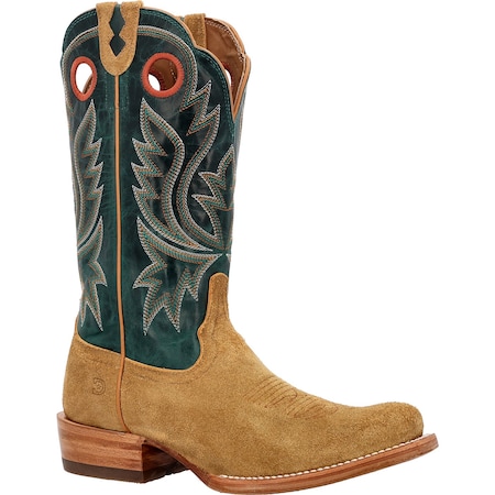Durango Western Boot, 9.5 B, Leather, 13 in H, Goldenrod/Deep Teal DDB0465